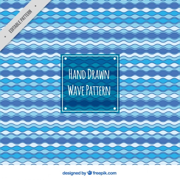 Free vector decorative pattern of hand-drawn waves