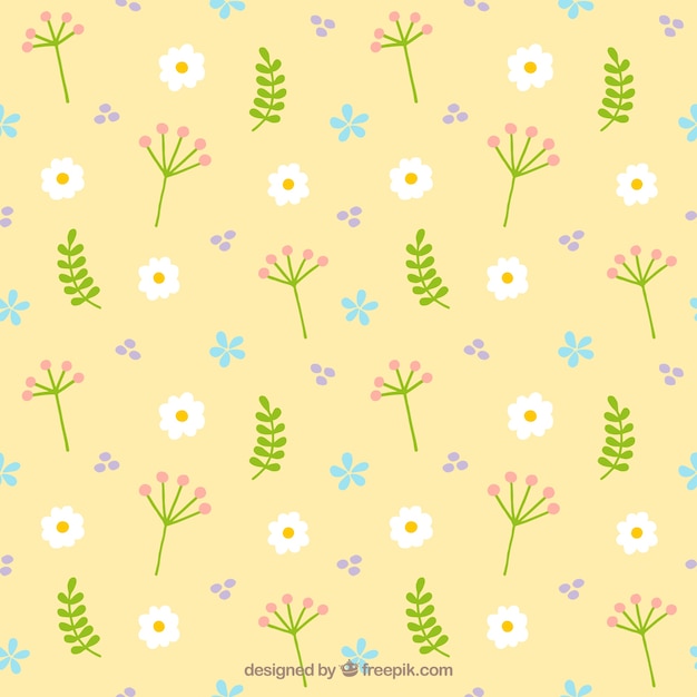 Free vector decorative pattern of leaves and flowers