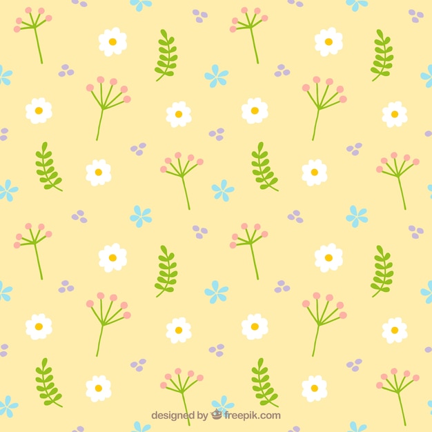 Decorative pattern of leaves and flowers