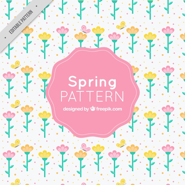 Free vector decorative pattern of spring flowers