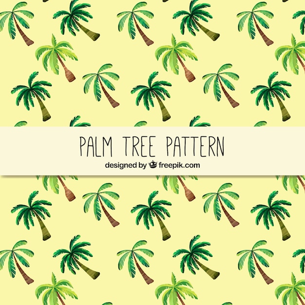 Decorative pattern of watercolor palms