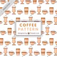 Free vector decorative pattern with coffee mugs