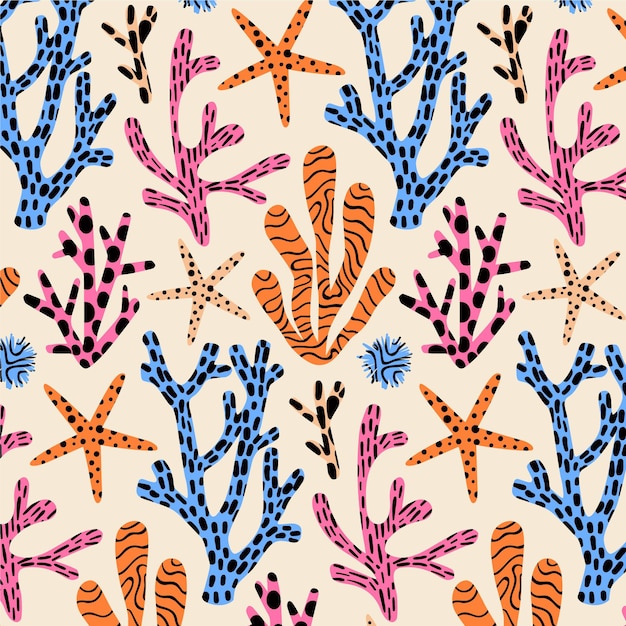 Decorative pattern with different corals