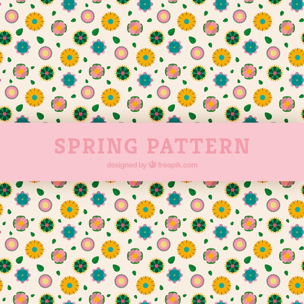 Free vector decorative pattern with flowers in flat design