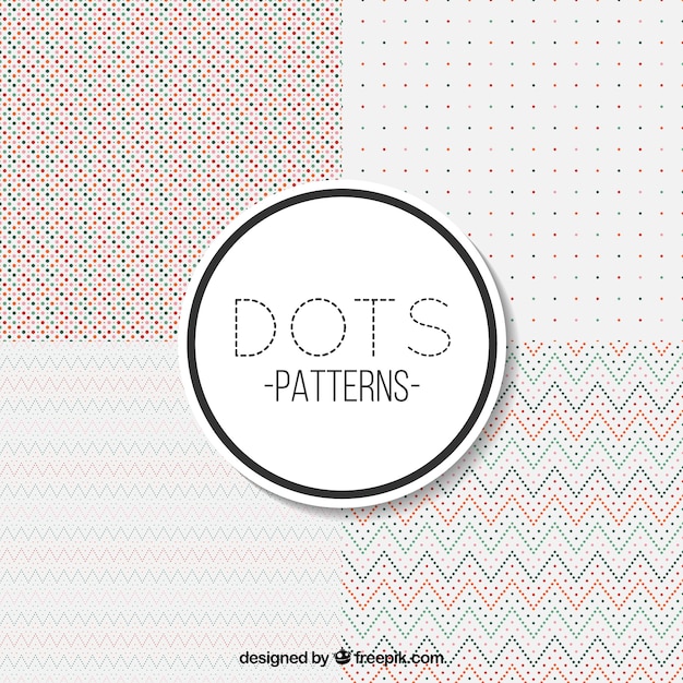 Free vector decorative patterns with dots in different colors