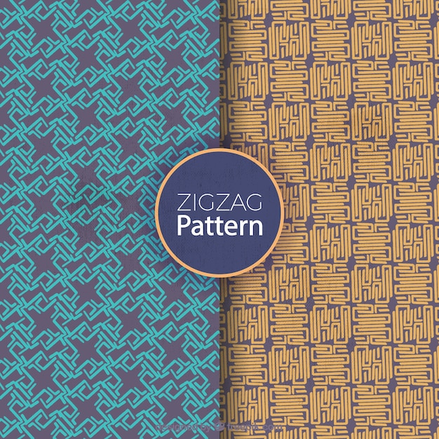 Decorative patterns with zigzag lines