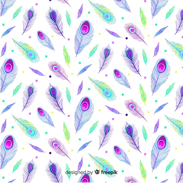 Free vector decorative peacock feather pattern concept