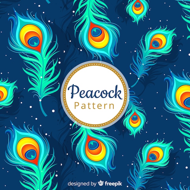 Free vector decorative peacock feather pattern