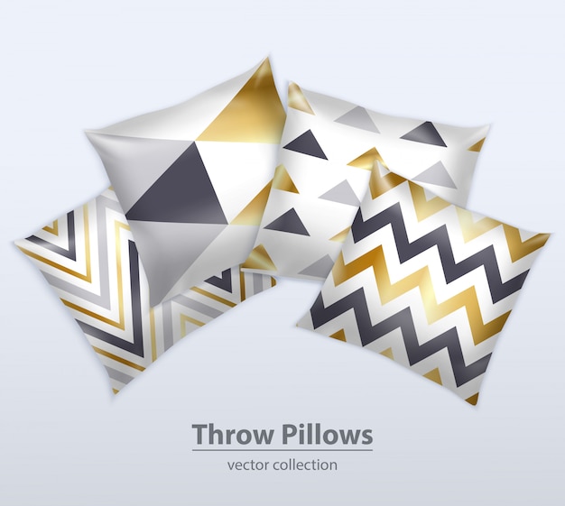 Free vector decorative pillows realistic set