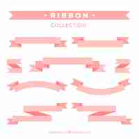 Free vector decorative pink ribbons in flat design