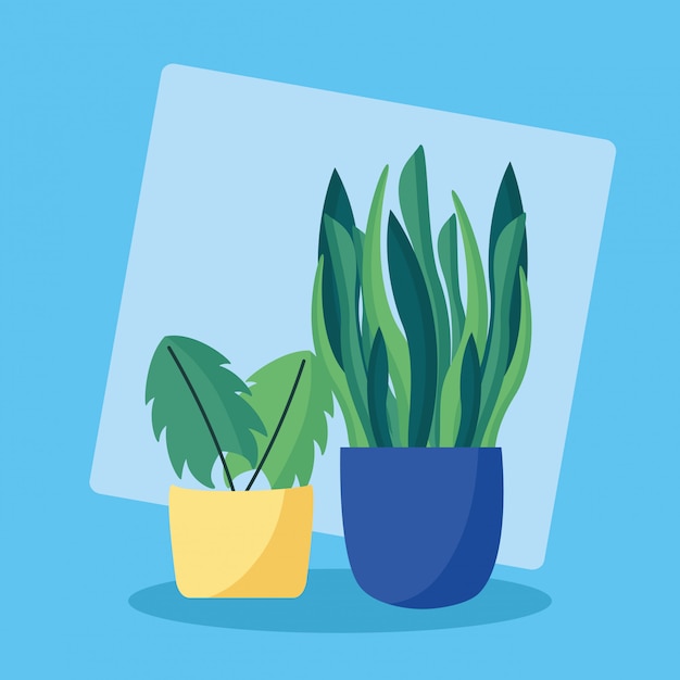 Free vector decorative plants flat image design