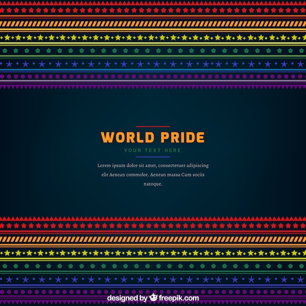 Decorative pride day background with colorful shapes