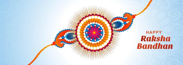 Decorative rakhi for happy raksha bandhan celebration card banner background