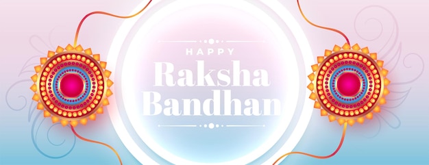 Banner decorativo per la celebrazione del festival raksha bandhan con design rakhi