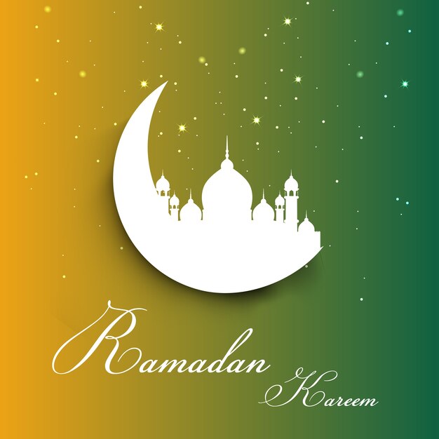 Декоративные рамадан фон с Луны и мечеть
