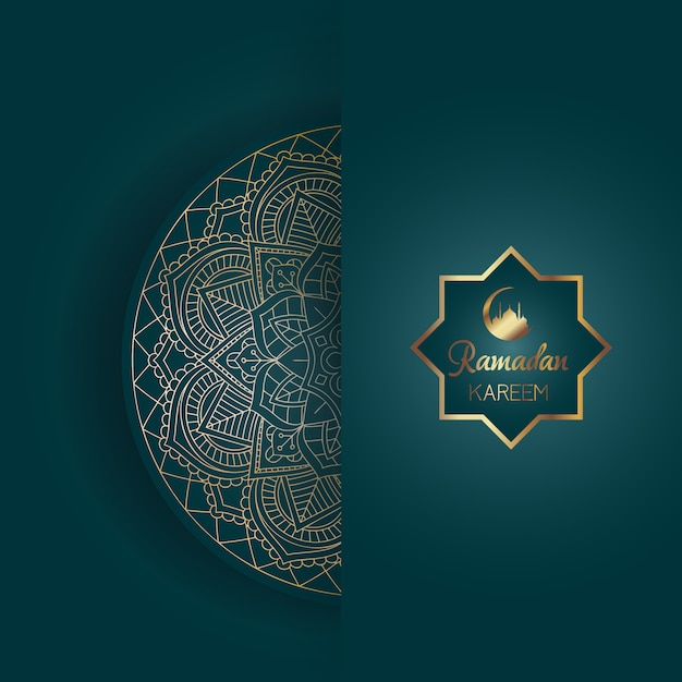 Sfondo decorativo ramadan kareem con design mandala