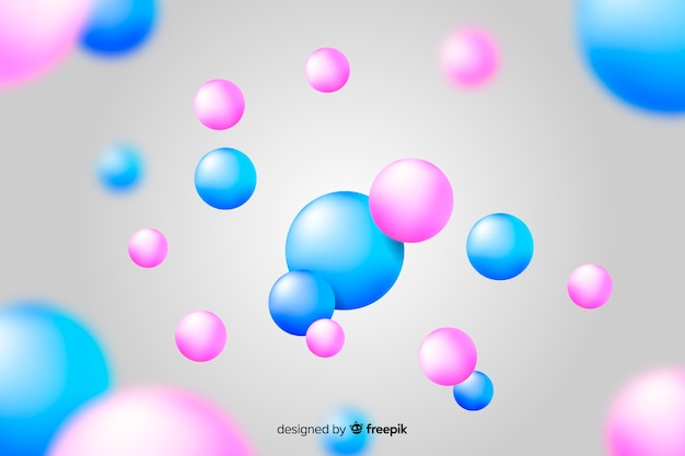 Free vector decorative realistic flowing glossy balls