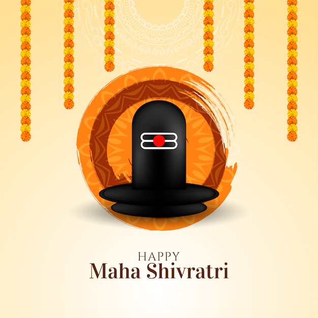 Free vector decorative religious maha shivratri festival greeting card