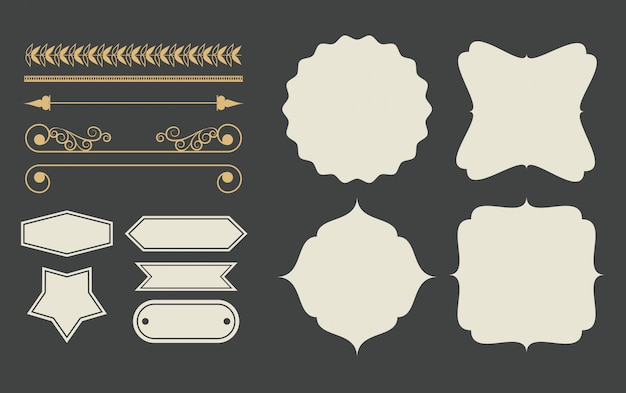 Free vector decorative ribbon emblems cartoon