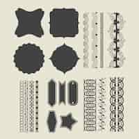 Free vector decorative ribbon emblems cartoon