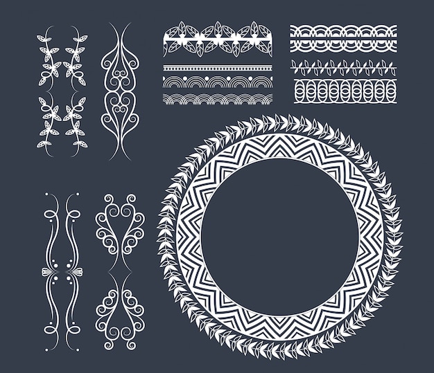 Decorative ribbon emblems cartoon