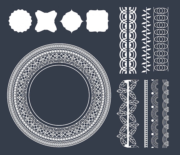 Free vector decorative ribbon emblems cartoon