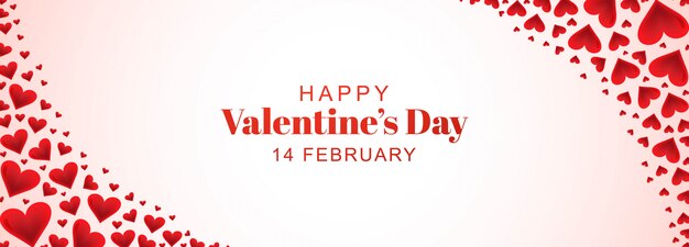 Decorative romantic valentine hearts in banner