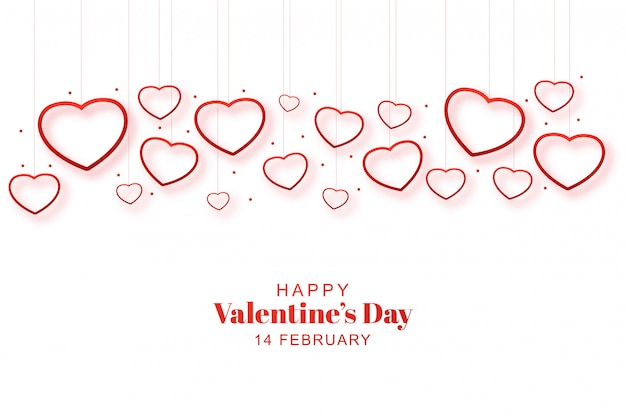 Decorative Romantic Valentine Hearts in Card