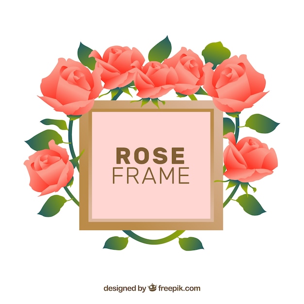 Free vector decorative rose frame