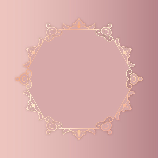 Decorative rose gold background with an elegant frame