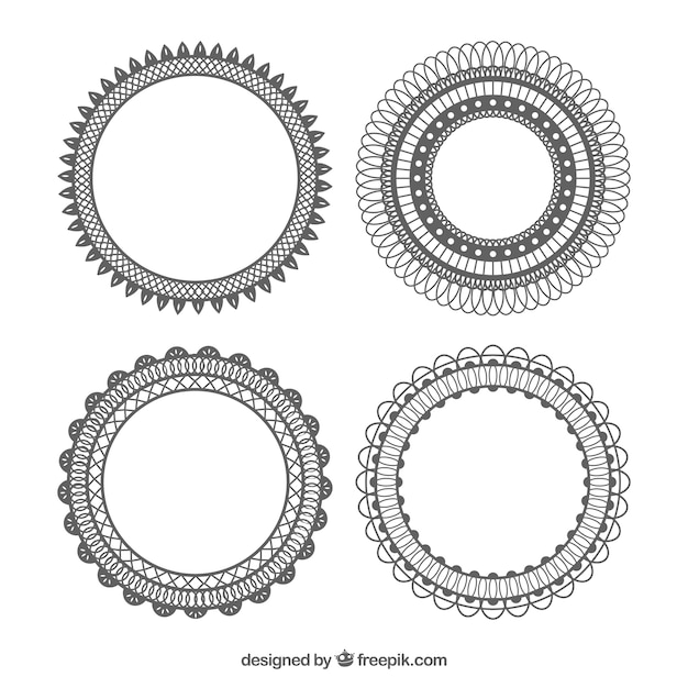 Decorative round frames set