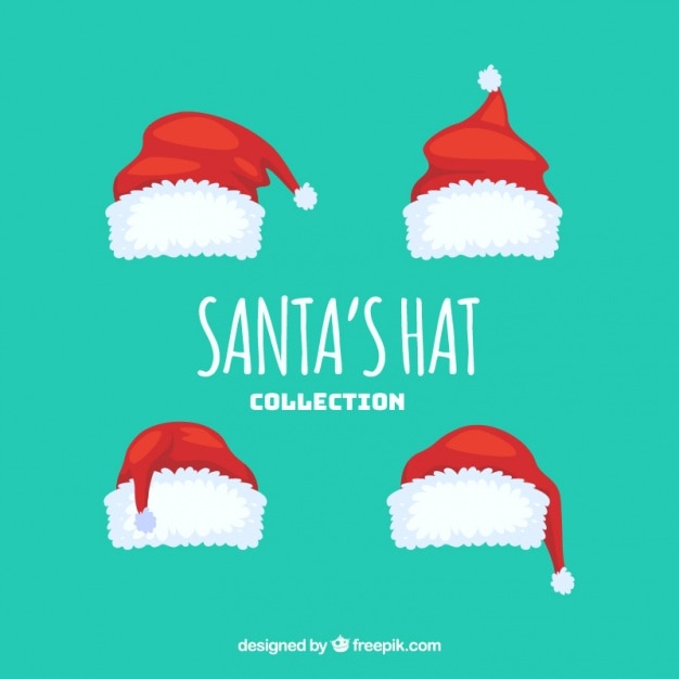 Free vector decorative santa claus hats