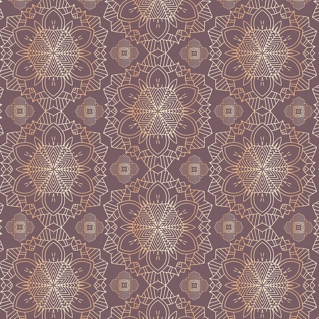 Free vector decorative seamless pattern mandala design