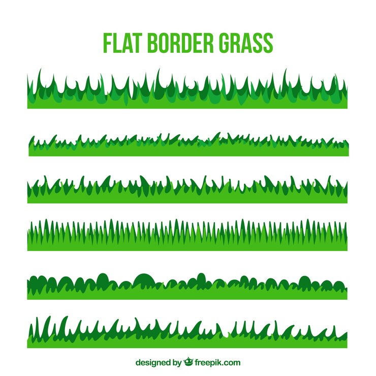 Free Vector decorative set of grass borders in green tones