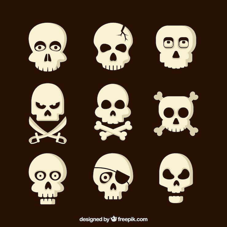 Free Vector decorative skulls with great designs