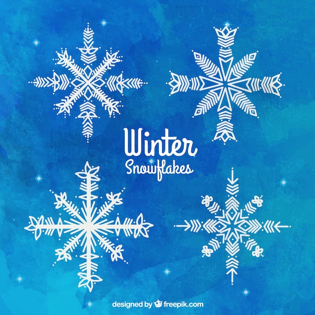Бесплатное векторное изображение Коллекция декоративные снежинки