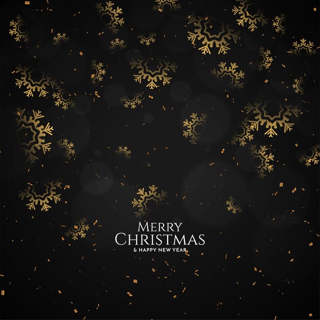 Decorative snowflakes Merry Christmas festival black background vector
