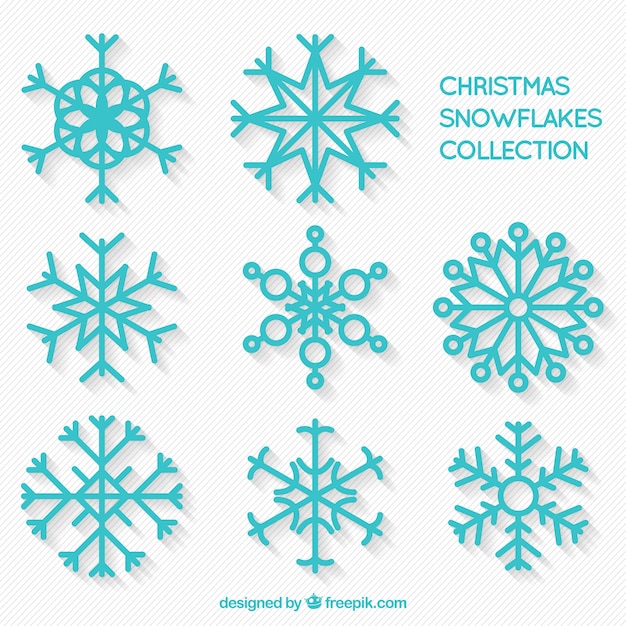 Free vector decorative snowflakes pack