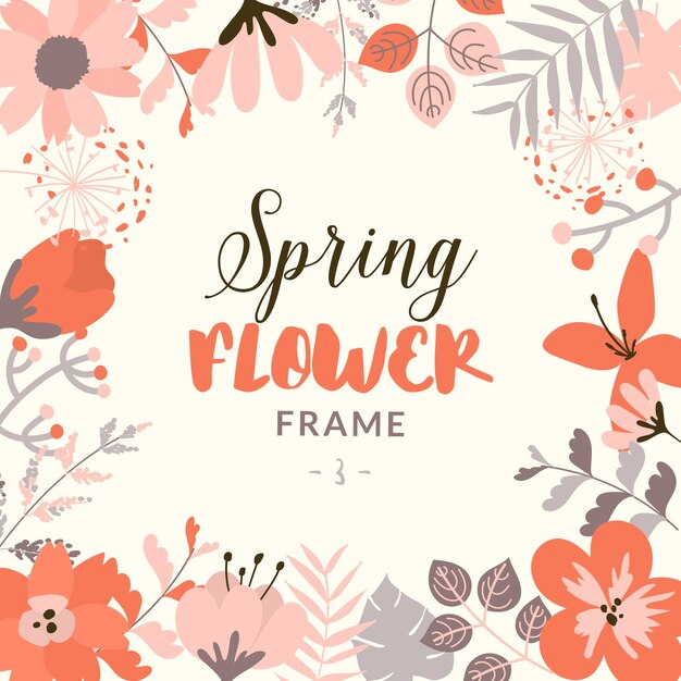 Decorative spring floral frame