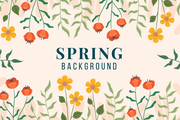 Decorative spring wallpaper with flowers