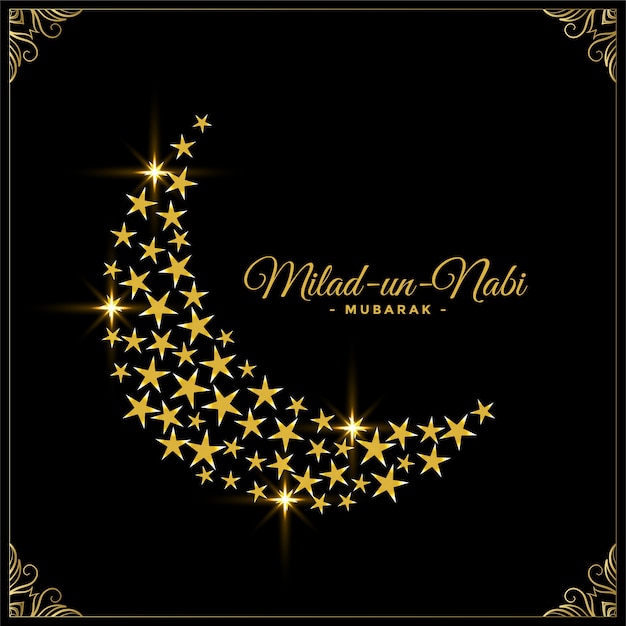 Free vector decorative stars and moon background for milad un nabi festival