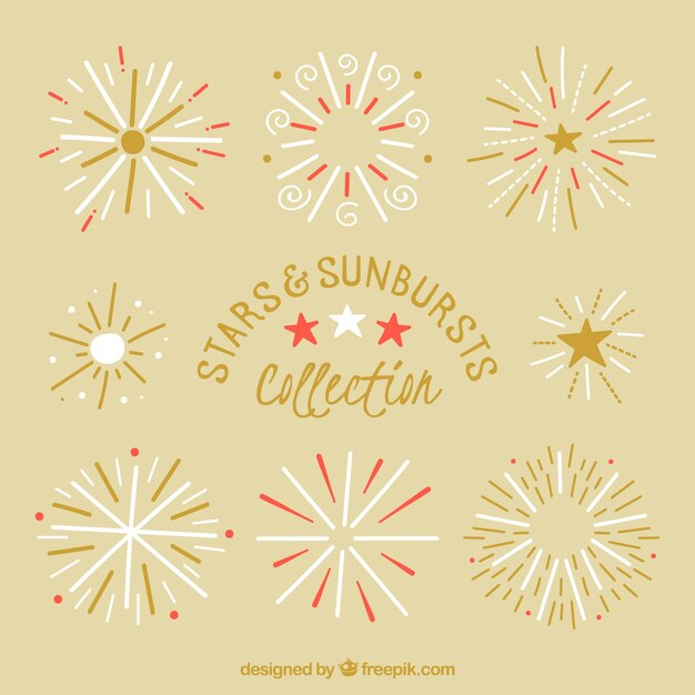 Free Vector decorative stars & sunburst collection