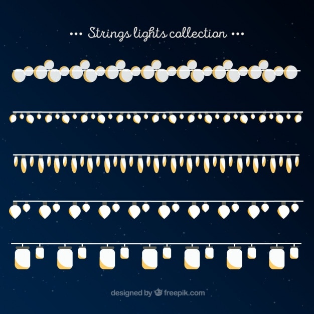 Free vector decorative string lights collection