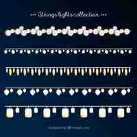 Free vector decorative string lights collection