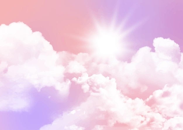 装飾的な砂糖綿菓子雲空の背景0302