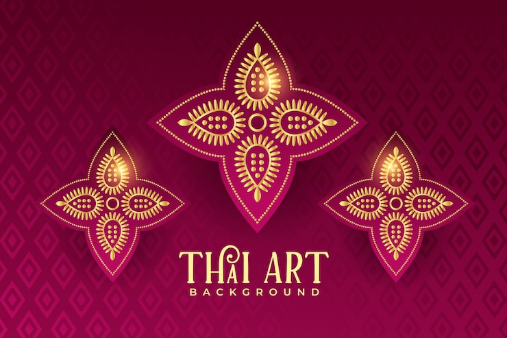 Free Vector decorative thai floral ornament background design