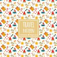 Free vector decorative travel pattern with elements in flat design