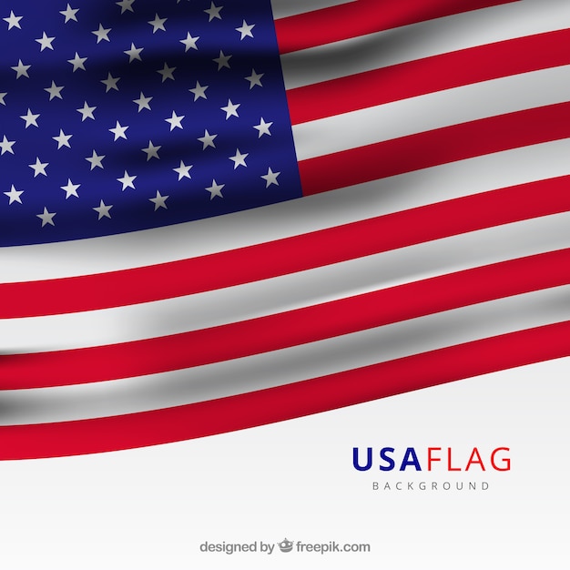 Декоративный флаг США в реалистичном дизайне