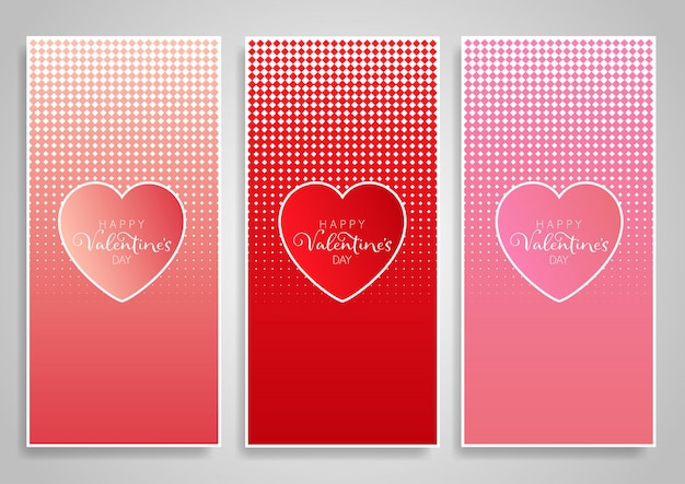 Banner decorativi verticali per san valentino