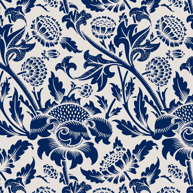 Decorative vintage flower seamless pattern background